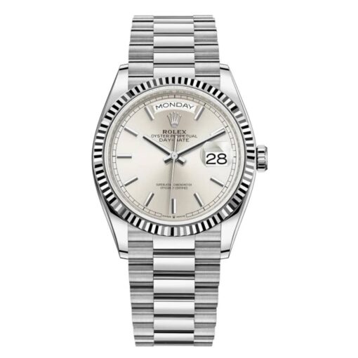 Rolex Day-Date 36 White Gold Silver Dial M128239