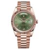 Rolex Day-Date 40 Everose Gold Green Dial M228235