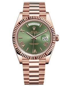 Rolex Day-Date 40 Everose Gold Green Dial M228235